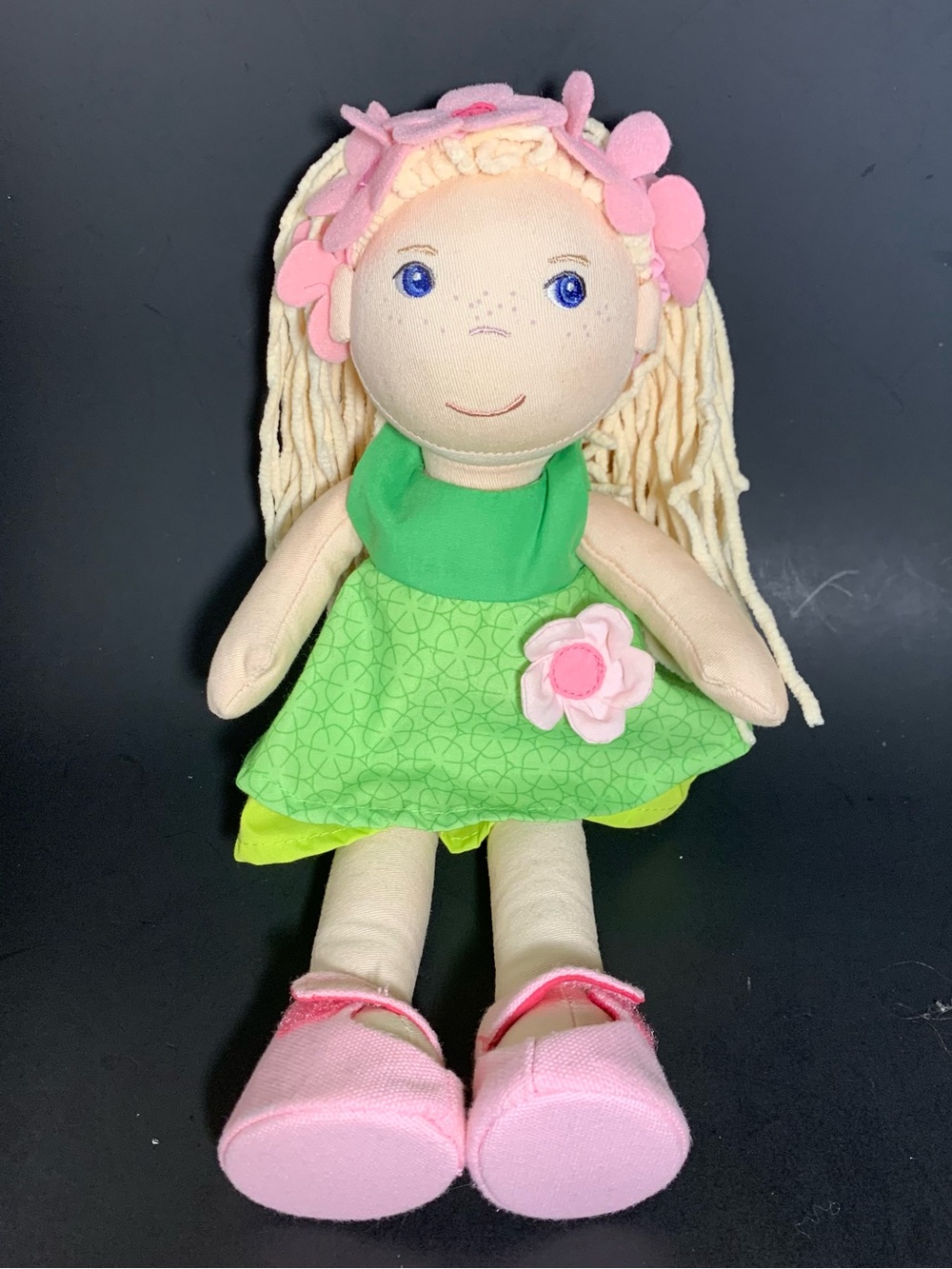 HABA 12" Soft Doll Mali - Machine Washable with Blonde Hair & Blue Eyes